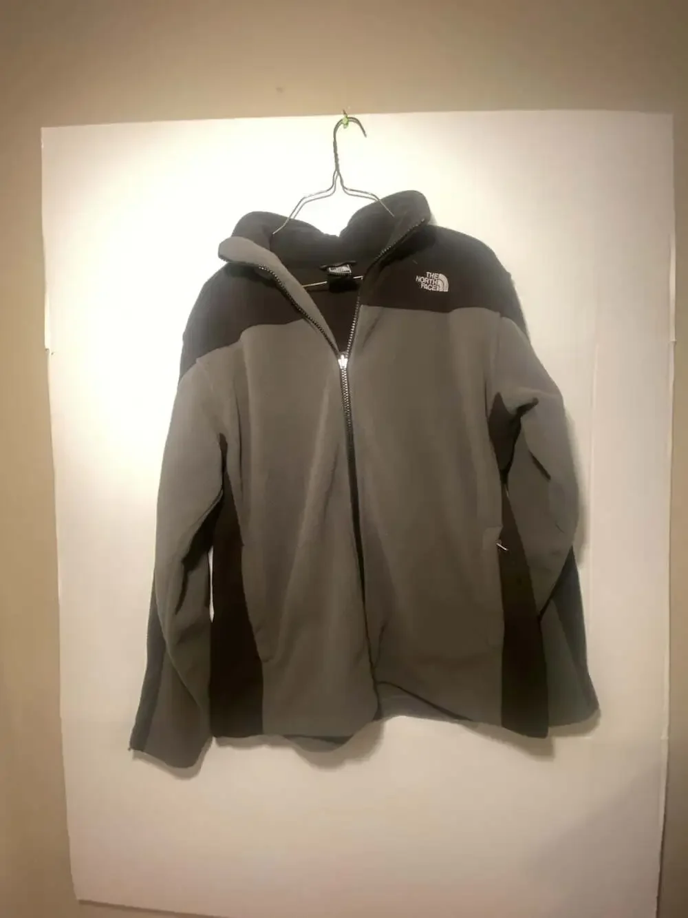 The North Face Gray and Black Full Zip Fleece Jacket